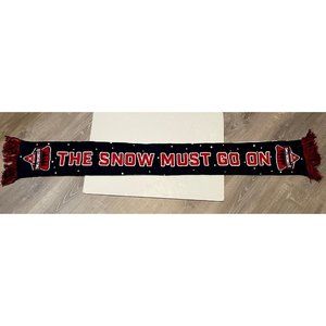 The Snow Must Go On scarf Ski Die Hard Custom scarves made USA red white blue